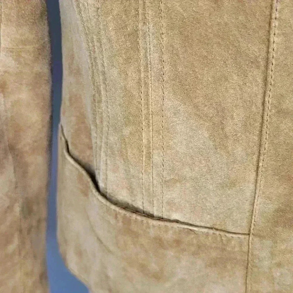 I.e Tan Genuine Leather Suede Jacket Leather Jacket Edgy Womens Size Unknown - Picture 11 of 11